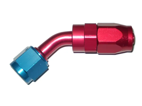 Aluminium Fitting Alu 45° Rohrbogen D04 7/16 UNF Aluanschluss