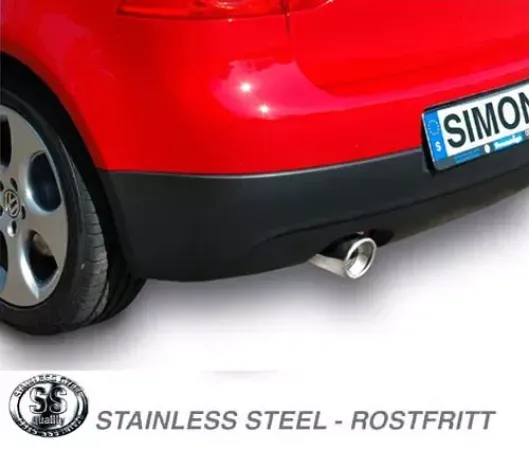Edelstahl Sportauspuffanlage 1x100 mm für Golf V GTi/GTi Edition 30 2.0TFSi EG-Genehmigung