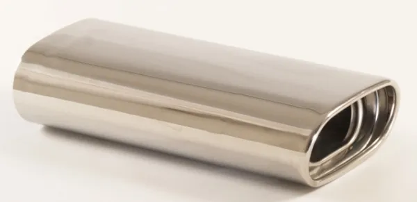 Endrohr 27 - 75x135 gerade mit Absorber Edelstahl