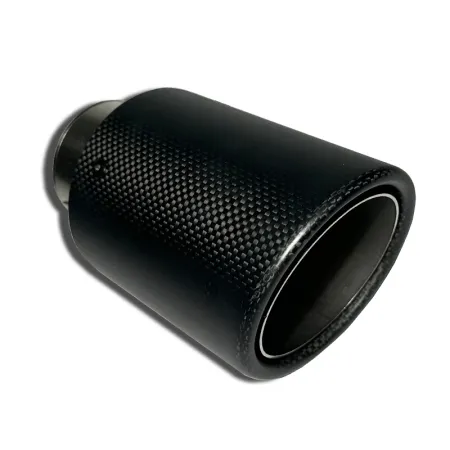 Endrohr Carbon für Rohraußendurchmesser ø 55mm - ø 89mm außen + Schelle mit Gutachten (eintragungsfrei)