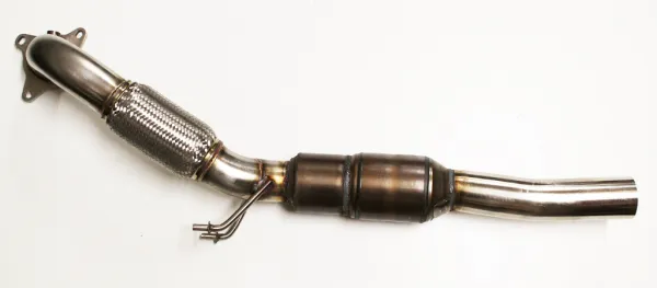 FMS Downpipe 2.0 TFSI für Golf 5 GTI, Golf 6 GTI, Audi A3, Audi TT 2.0 TFSI 200 Zellen HJS Sportkat ø 76mm Teilegutachten