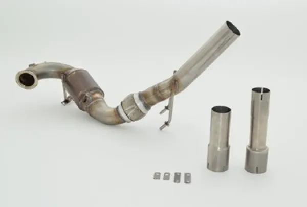 FMSDownpipe 63,5mm für Audi A3 8V, Seat Leon 5F, Skoda Octavia 5E u. Golf 7 1.2, 1.4 TSI Edelstahl mit EG-Betriebserlaubnis