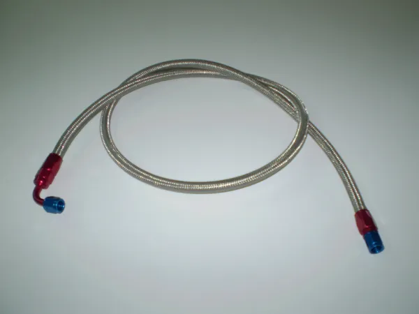 Ölzulaufleitung PTFE 50cm für 90° 7/16 UNF andere Seite Ringauge ø 10mm