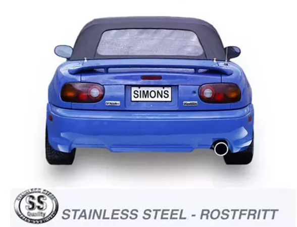 Simons Edelstahl Sportauspuff für Mazda MX-5, Miata Coupe & Cabrio ab 96