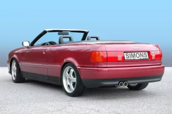 Simons Edelstahl Sportauspuffanlage 2x70 mm für Audi 80, 90, Cabrio B4 Typ 8G
