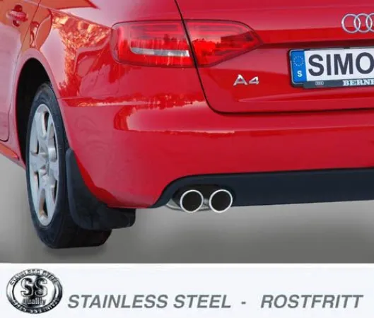 Simons Edelstahl Sportauspuffanlage 2x80 mm für Audi A4 (B8) 2wd/Quattro Limousine/Avant/Allroad/Kombi 1.8T/2.0T