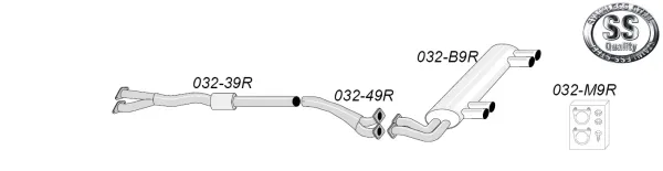 Simons Edelstahl Sportauspuffanlage 2x80 mm für BMW E93 323i, 325i,mit EG-Genehmigung (eintragungsfrei)