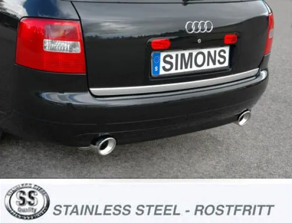 Simons Edelstahl Sportauspuffanlage Duplex 100 mm für Audi A6 (C5) Quattro Limousine/Avant/Kombi 2,4/3,0