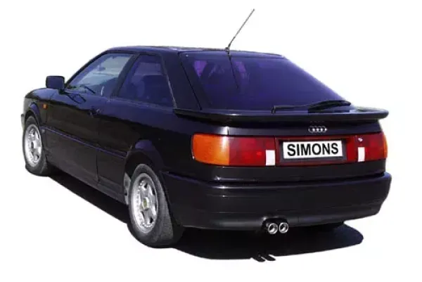 Simons Edelstahl Sportauspuffanlage für Audi 80, 90, Coupé Typ 89 2x70 mm Eintragungsfrei