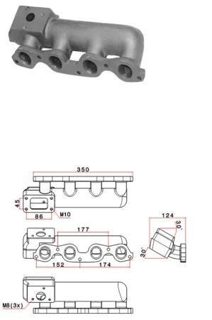 Turbokrümmer Lancia/Fiat Delta Integrale 2.0 8v Turbo Krümmer T3 aus Guss