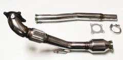 Downpipe TFSI für Golf 5 GTI, Golf 6 GTI,  Audi A3, Audi TT 2.0 TFSI mit 200 Zellen Sportkat Euro 4 tauglich  76mm Edelstahl  89mm Rohrbogen