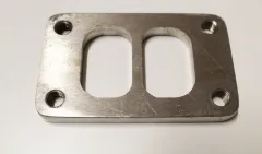 Flansch T3 geteilt für Krümmer 10mm stark aus Edelstahl 86x45mm mit M10 Gewindebohrung