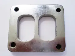 Flansch T4 82,5x70mm 10mm stark doppelflutig aus Edelstahl für Krümmerbau