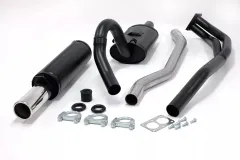 Simons Aluminierter Stahl Sportauspuff 80 mm Rund für Opel Kadett C  1.9E, 2.0E „GTE“